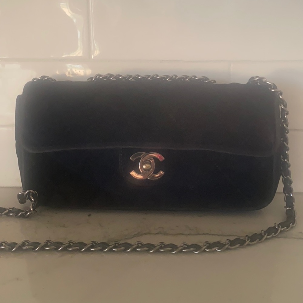 Chanel Velvet East West Flap bag